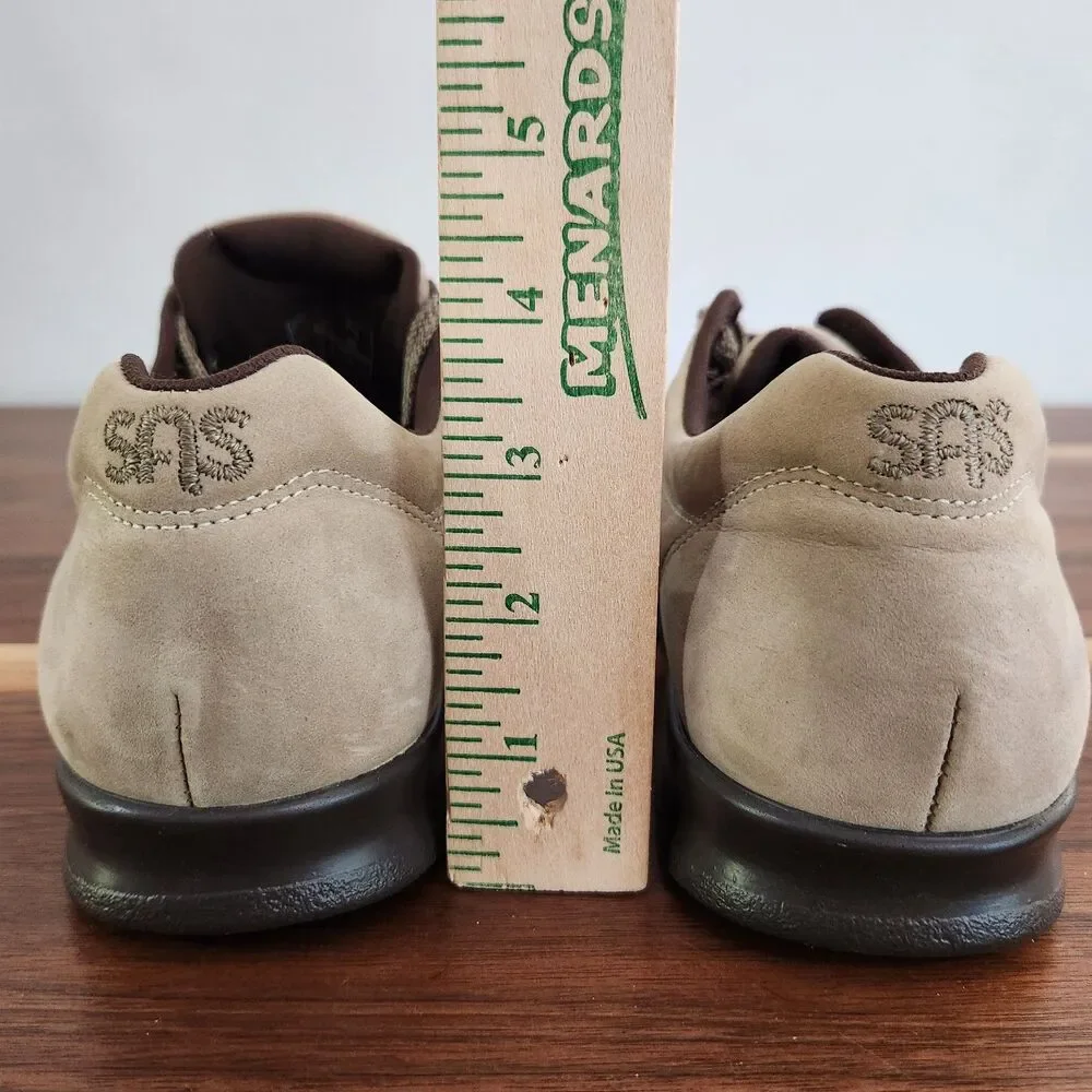 SAS Womens Free Time Sage Leather Walking Shoe Sneaker Easy Lace Comfort 7.5 W
